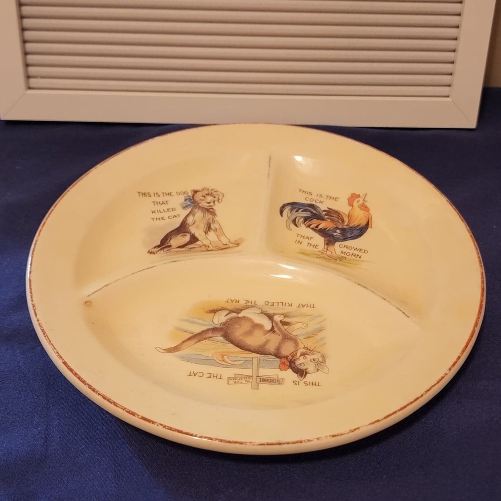 Vintage 1920's Divided Nursery Rhyme Children's Plate